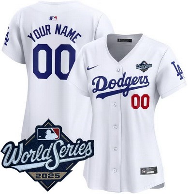 Women's Los Angeles Dodgers Custom White 2025 World Series Limited Jersey