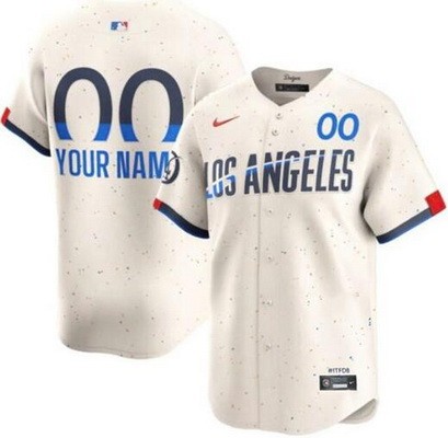 Women's Los Angeles Dodgers Customized Cream 2024 City Connect Limtied Jersey