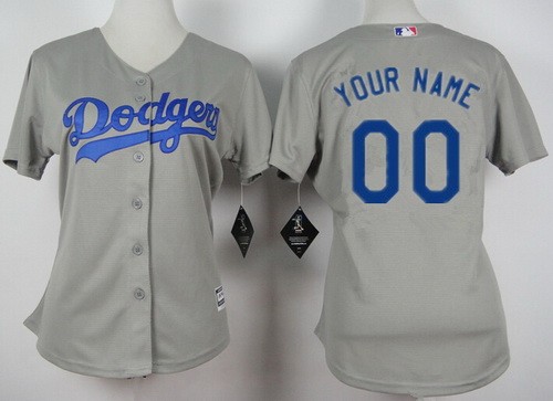 Women's Los Angeles Dodgers Customized Grey Cool Base Jersey