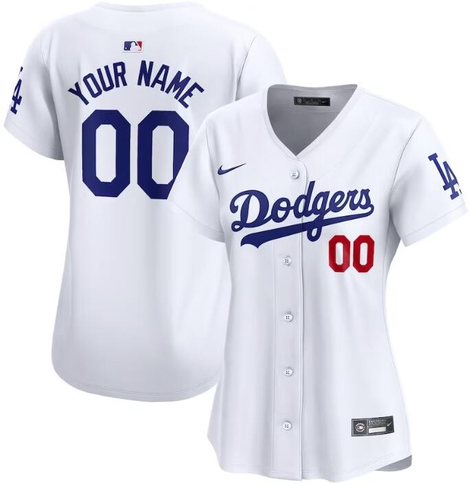 Women's Los Angeles Dodgers Customized White Limited Jersey