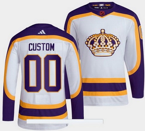 Women's Los Angeles Kings Customized White 2022 Reverse Retro Authentic Jersey