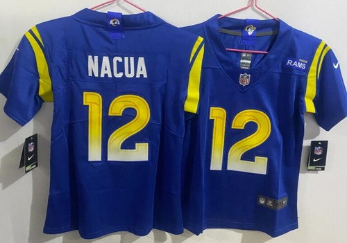 Women's Los Angeles Rams #12 Puka Nacua Limited Royal Vapor Jersey