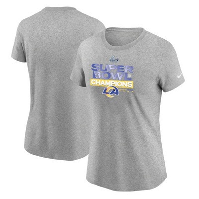 Women's Los Angeles Rams Gray Super Bowl LVI Champions Locker Room Trophy Collection T-Shirt