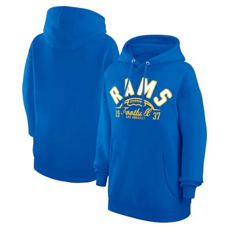 Women's Los Angeles Rams Starter Royal Half Ball Team Pullover Hoodie
