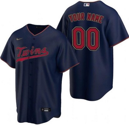 Women's Minnesota Twins Customized Navy Cool Base Jersey