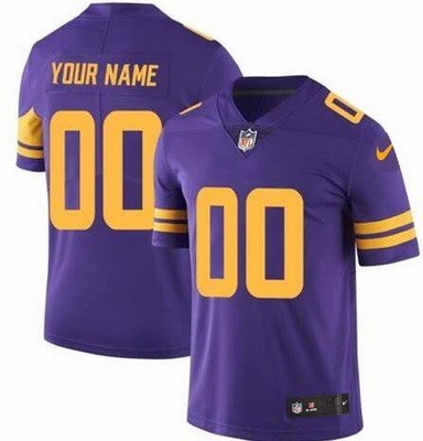 Women's Minnesota Vikings Customized Limited Purple Rush Color Jersey