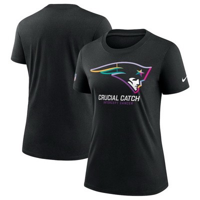 Women's New England Patriots Black 2024 Crucial Catch T Shirt