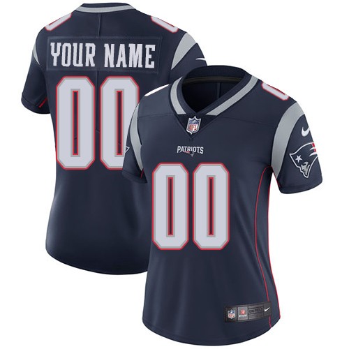 Women's New England Patriots Customized Limited Navy Blue Vapor Untouchable Jersey
