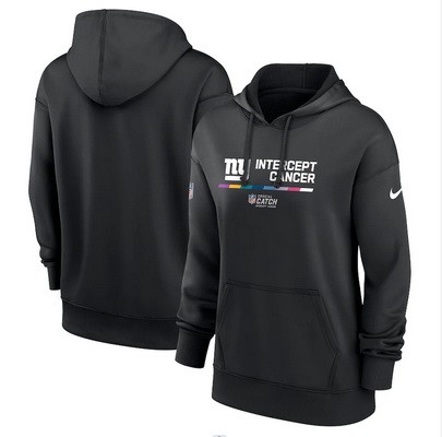 Women's New York Giants Black 2022 Crucial Catch Therma Performance Pullover Hoodie