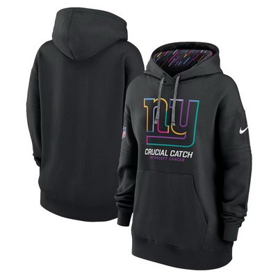 Women's New York Giants Black 2024 Crucial Catch Club Pullover Hoodie