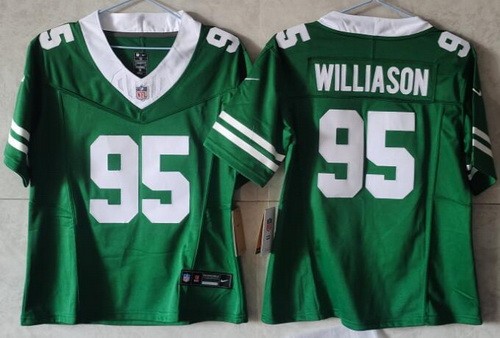 Women's New York Jets #95 Quinnen Williams Limited Green FUSE Vapor Jersey