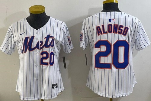 Women's New York Mets #20 Pete Alonso White Limited Jersey