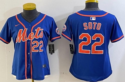 Women's New York Mets #22 Juan Soto Blue Limited Jersey