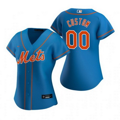 Women's New York Mets Customized Blue Alternate 2020 Cool Base Jersey