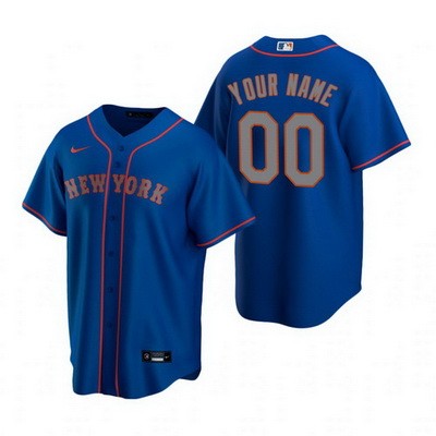 Women's New York Mets Customized Blue Road 2020 Cool Base Jersey