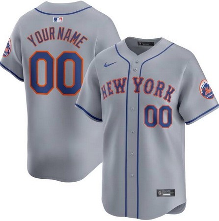 Women's New York Mets Customized Gray Limited Jersey