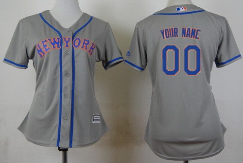 Women's New York Mets Customized Grey Cool Base Jersey