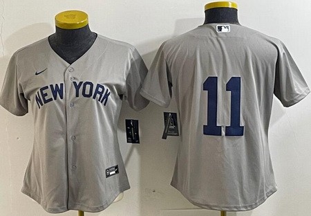 Women's New York Yankees #11 Anthony Volpe Gray Field of Dreams Cool Base Jersey