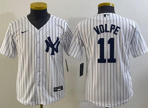 Women's New York Yankees #11 Anthony Volpe White Player Name Cool Base Jersey