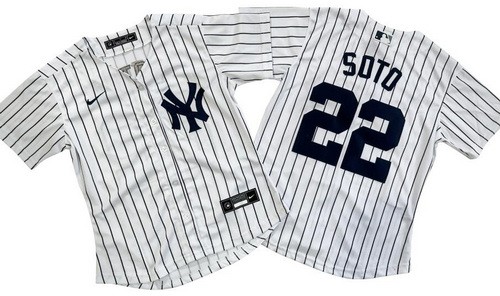 Women's New York Yankees #22 Juan Soto White Player Name Cool Base Jersey