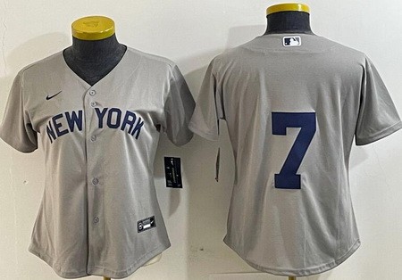 Women's New York Yankees #7 Mickey Mantle Gray Field of Dreams Cool Base Jersey