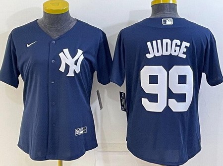 Women's New York Yankees #99 Aaron Judge Navy Alternate Player Name Cool Base Jersey