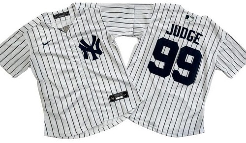 Women's New York Yankees #99 Aaron Judge White Player Name Cool Base Jersey