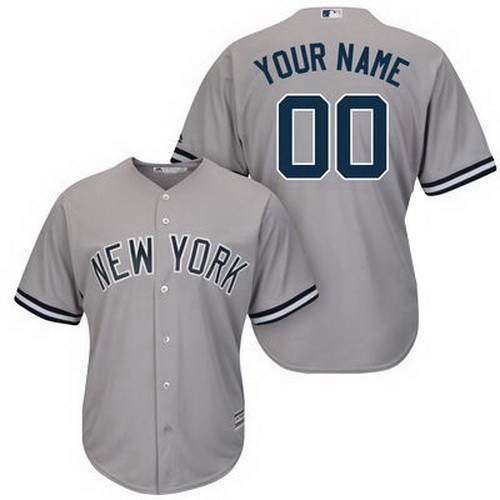 Women's New York Yankees Customized Gray Cool Base Cool Base Jersey