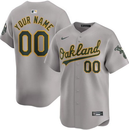 Women's Oakland Athletics Customized Gray Limited Jersey