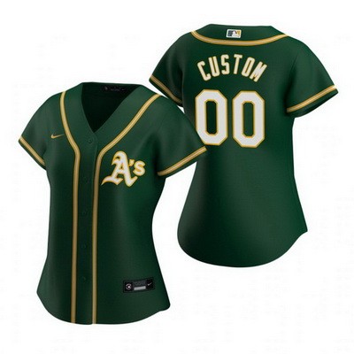 Women's Oakland Athletics Customized Green Nike Cool Base Jersey