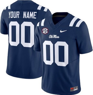 Women's Ole Miss Rebels Custom Limited Navy FUSE College Football Jersey
