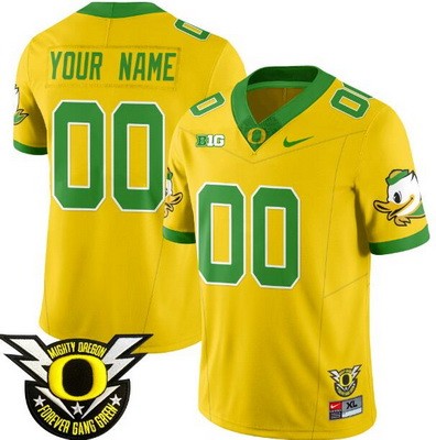Women's Oregon Ducks Custom Yellow Fashion FUSE College Football Jersey