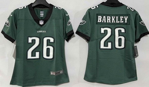 Women's Philadelphia Eagles #26 Saquon Barkley Limited Midnight Green Vapor Jersey