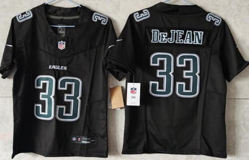 Women's Philadelphia Eagles #33 Cooper DeJean Limited Black Fashion FUSE Vapor Jersey