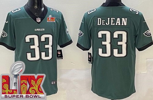 Women's Philadelphia Eagles #33 Cooper DeJean Limited Midnight Green Super Bowl LIX Vapor Jersey