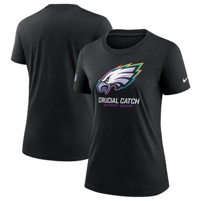 Women's Philadelphia Eagles Black 2024 Crucial Catch T Shirt