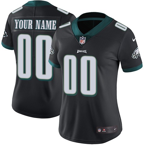 Women's Philadelphia Eagles Customized Limited Black Vapor Untouchable Jersey