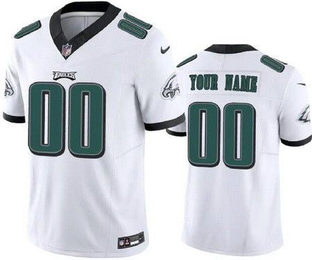 Women's Philadelphia Eagles Customized Limited White FUSE Vapor Jersey