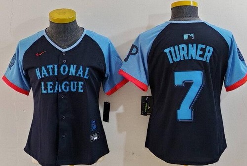 Women's Philadelphia Phillies #7 Trea Turner Navy 2024 All Star Limited Jersey