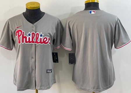 Women's Philadelphia Phillies Blank Gray Cool Base Jersey