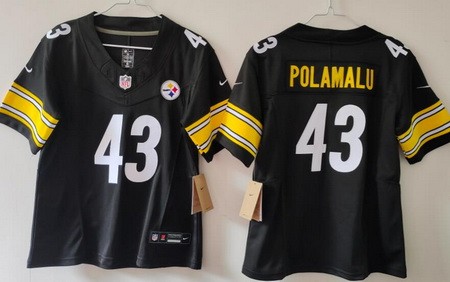 Women's Pittsburgh Steelers #43 Troy Polamalu Limited Black FUSE Vapor Jersey