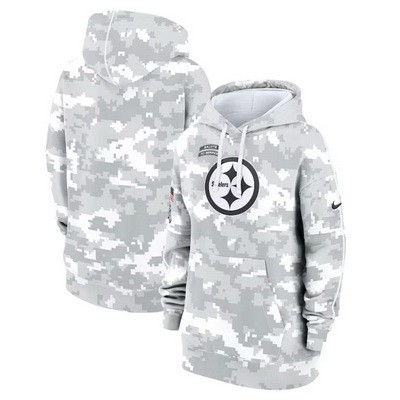 Women's Pittsburgh Steelers Arctic Camo 2024 Salute to Service Club Fleece Pullover Hoodie
