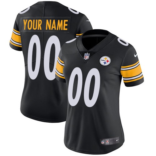 Women's Pittsburgh Steelers Customized Limited Black Vapor Untouchable Jersey