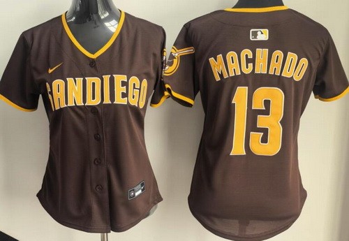Women's San Diego Padres #13 Manny Machado Brown Limited Jersey