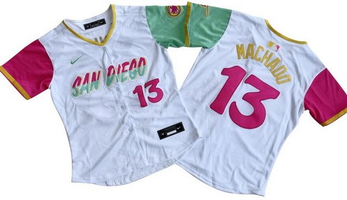 Women's San Diego Padres #13 Manny Machado White City Limited Jersey