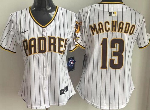 Women's San Diego Padres #13 Manny Machado White Limited Jersey