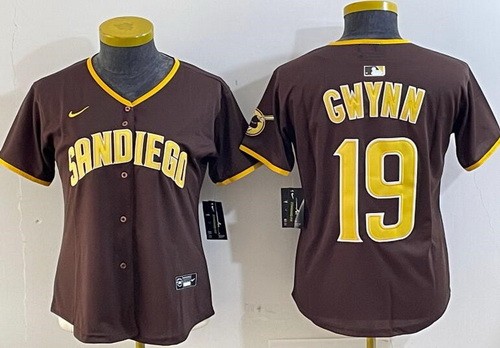Women's San Diego Padres #19 Tony Gwynn Brown Limited Jersey
