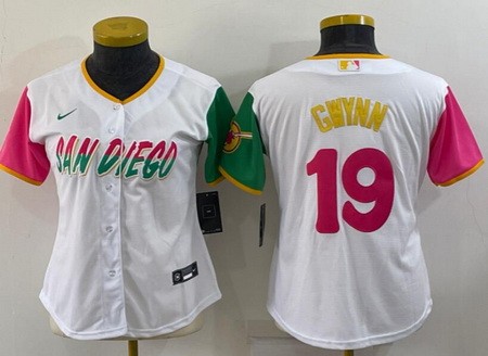Women's San Diego Padres #19 Tony Gwynn White 2022 City Connect Cool Base Jersey