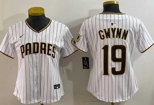Women's San Diego Padres #19 Tony Gwynn White Limited Jersey