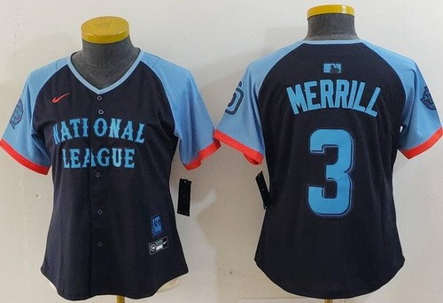 Women's San Diego Padres #3 Jackson Merrill Navy 2024 All Star Limited Jersey